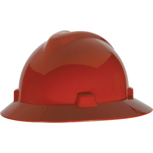 MSA 475371 V-Gard&reg; Non-Slotted Hard Hat, w/Fas-Trac&reg;, Red