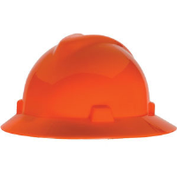 MSA 489360 V-Gard® Non-Slotted Hat w/Staz-On, Hi-Viz Orange
