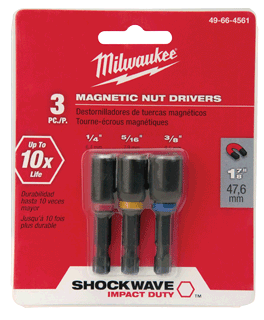 Milwaukee 49-66-4561 Shockwave&#153L Magnetic Nut Driver Set, 1-7/8&#34;