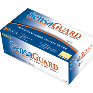 MCR Safety 5060L SensaGuard&#153; Latex P Disposable Gloves,L