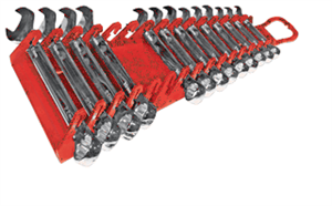 Ernst 5188 15 Pc. Reverse Gripper Wrench Rack, Red