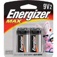 Energizer 522BP-2 9V Energizer Max Batteries, 2/Pkg
