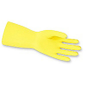 MCR Safety 5299 Yellow Flocked Latex Gloves, 18 Mil, Size 10.5