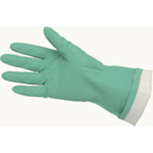 MCR Safety 5319 Green Flock-Lined Nitrile Gloves, 15 mil, L