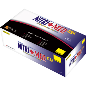 MCR Safety 6012XL Nitri+Med Xtra&#153; PF Nitrile Gloves,10 Box/100ea, XL