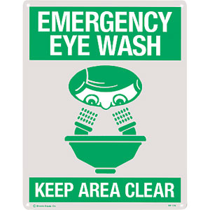 &#34;Emergency Eye Wash&#34; Rigid Plastic Sign