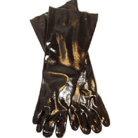 MCR Safety 6218 Single Dipped Black PVC Gloves, 18" Smooth,(Dz.)