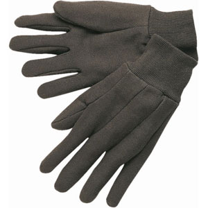MCR Safety 7100D Brown Jersey Gloves w/Knit Wrist,L,(Dz.)