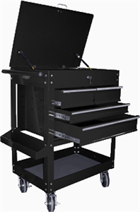 K Tool International 75145 4 Drawer Heavy Duty Service Utility Cart - Black