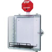 STI 7533L AED Protective Cabinet w/ Stop Sign Alarm/Clear Thumb Lock