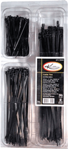 K Tool International 78004 Cable Tie Kit- Black Nylon