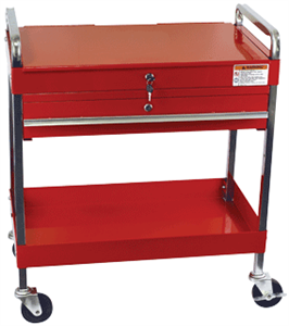 Sunex 8013A 350. lb. Service Cart w/ Locking Top &amp; Drawer, Red