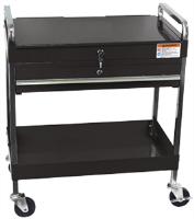 Sunex 8013ABK 350. lb. Service Cart w/ Locking Top & Drawer, Black