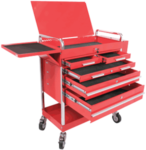 Sunex 8045 Professional Duty 5 Drawer Service Cart, Red