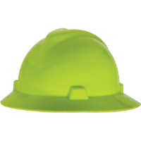 MSA 815570 V-Gard® Non-Slotted Hard Hat, w/Fas-Trac®, Hi-Viz Lime Green