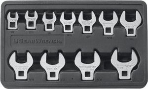 Gearwrench 81908 11 Pc. Crowfoot Non-Ratcheting Wrench Set-SAE