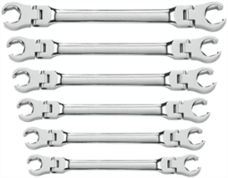 Gearwrench 81911 6 Pc. Flex Flare Nut Wrench Set-METRIC