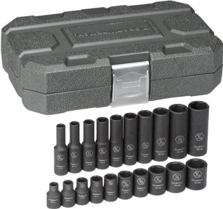 Gearwrench 84900 20 Pc. Impact Socket Set SAE 1/4&quot; Drive