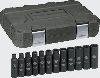 Gearwrench 84944 12 Pc. Impact Socket Set Deep Metric 1/2&quot; Dr.