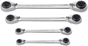 Gearwrench 85215 4 Pc. QuadBox™ Double Box Ratcheting Wrench Set-Metric
