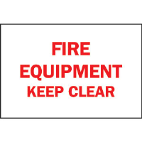 Brady 85253 “Fire Equipment: Keep Clear” Sign, 7"H x 10"W