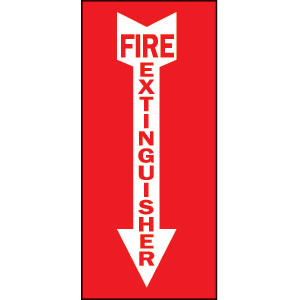 Brady 85261 &#34;Fire Extinguisher&#34; w/Arrow Sign, 14&#34;H x 3 1/2&#34;W