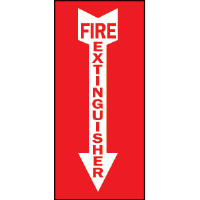 Brady 85261 "Fire Extinguisher" w/Arrow Sign, 14"H x 3 1/2"W
