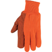 MCR Safety 8808O High-Vis Canvas Gloves w/ Black Dots,L,(Dz.)