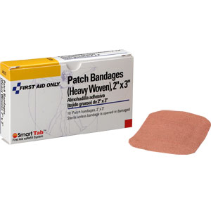 First Aid Only A177 2&#34; X 3&#34; Patch Bandage (Heavy Woven), 10/Box