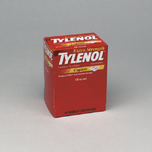 40900 Extra Strength Tylenol, 50/Pk, 2Pk/Box