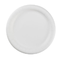 AJM PP6GREWH 6" Green Label Paper Plates, White