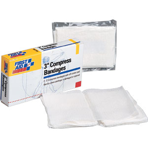 First Aid Only AN266 3&#34; Off Center Compress Bandages, 2/Box