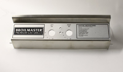 Broilmaster B101383 Control Panel and Label Assembly, Stainless Steel (No ignitor)