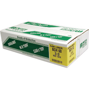 Fortune Plastics BC48 Duracycle&#153; LD Reprocessed Black Liners, 40-45 Gal.