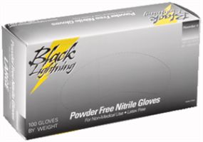 Lightning Gloves BLXL Black Lightning Nitrile Gloves, X-Large