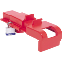 North Safety BS04 B-Safe® Ball Valve Lockout, Universal Butterfly, Red
