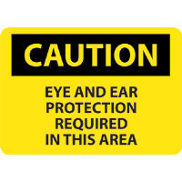 National Marker C151RB Caution Eye & Ear Protection Required Sign