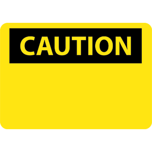 National Marker C1RB Yellow Caution Sign, Header Only