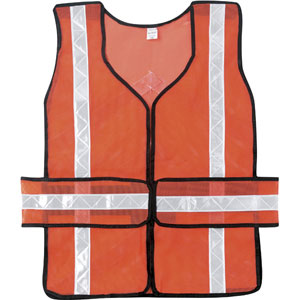 MCR Safety CHEV2OT Chevron Tear-Away, Orange Safety Vest w/ Stripes