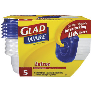 Clorox 60795 GladWare&#174; Entree Containers, 6/5 Count