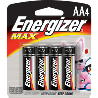 Energizer E91BP-4 AA Size Energizer Max Batteries, 4/Pkg