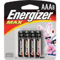 Energizer E92BP-8 AAA Size Energizer Max Batteries, 8/Pkg