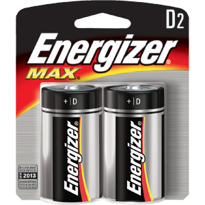 Energizer E95BP-2 Energizer Max D Batteries, 2/Pkg