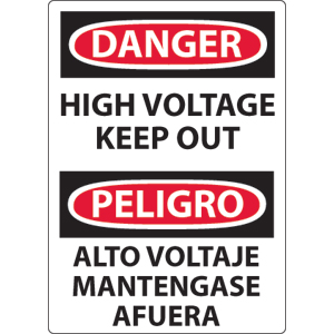 National Marker ESD139RB Danger High Voltage Keep Out Sign, Plastic