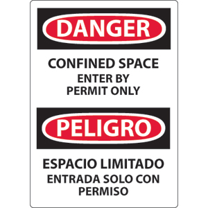 National Marker ESD162RB Danger Confined Space Sign, Plastic