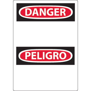 National Marker ESD1RB Danger, Peligro Sign, Header Only, Plasic