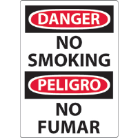 National Marker ESD79RB Danger No Smoking Sign, Plastic