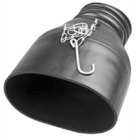 Crushproof Tubing F575 3" Oval Twin Tailpipe Adapter w/ Hook