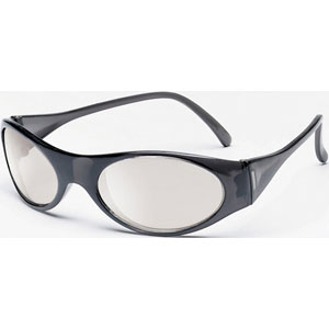 MCR Safety FB119 Frostbite&reg; Safety Glasses,Gloss Black,I/O Clear Mirror