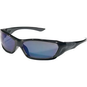 MCR Safety FF128B ForceFlex&#153; Eyewear,Black,Blue Diamond Mirror